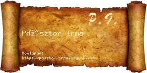 Pásztor Irma névjegykártya