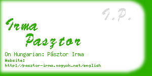 irma pasztor business card