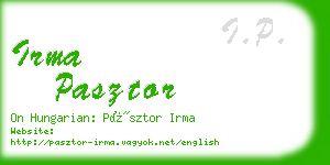irma pasztor business card